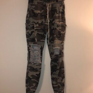 Distressed Camo joggers